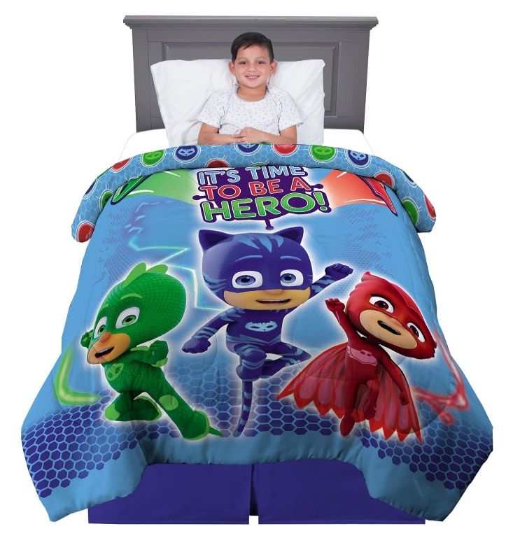 Franco Kids Bedding Super Soft Microfiber Reversible Comforter, Twin/Full, PJ Masks