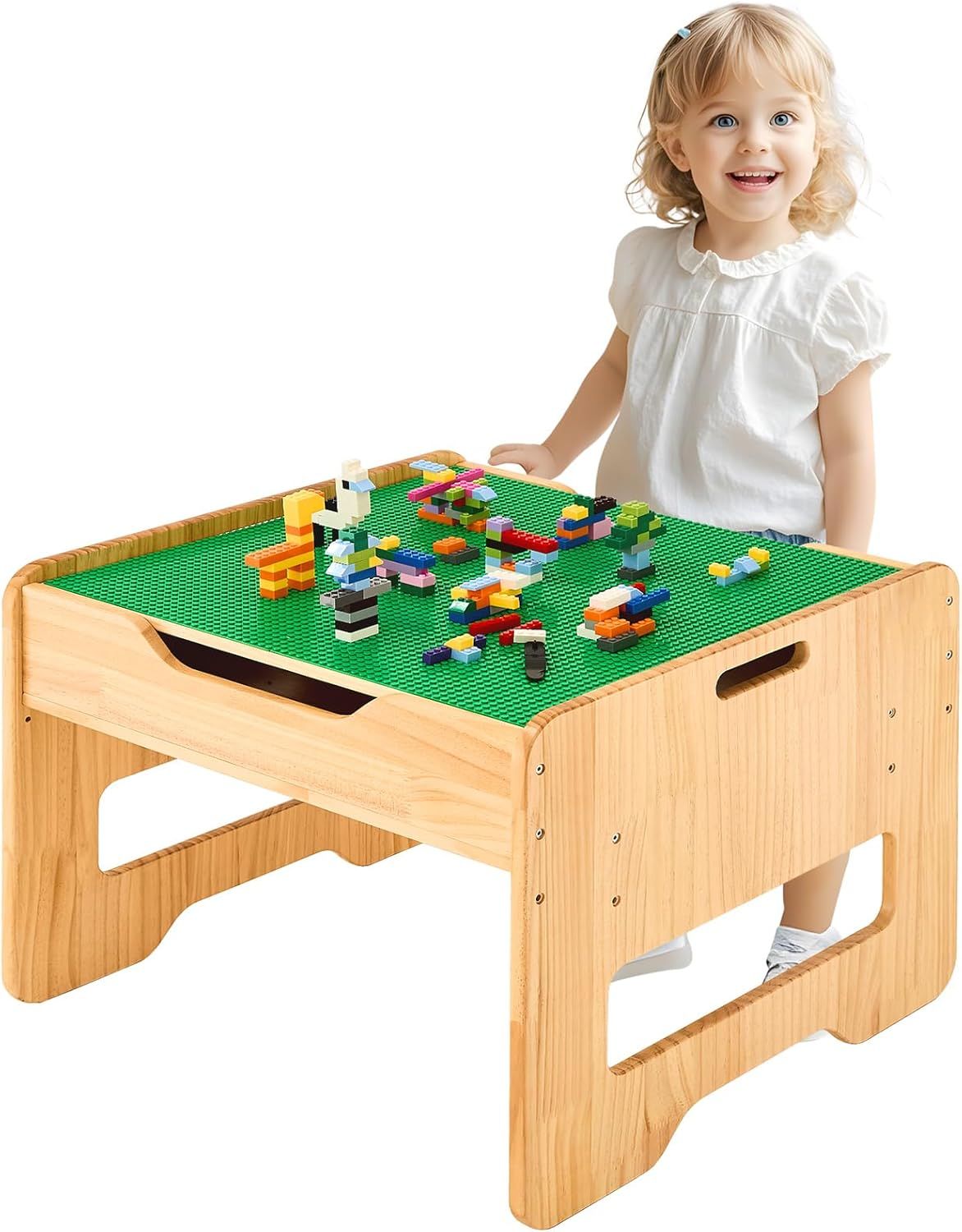 FUNLIO 2-in-1 Solid Wood Activity Table for Toddlers FUNLIO 2-in-1 Solid Wood Activity Table for Toddlers
