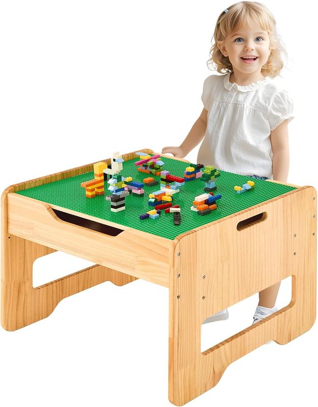 FUNLIO 2-in-1 Solid Wood Activity Table for Toddlers FUNLIO 2-in-1 Solid Wood Activity Table for Toddlers
