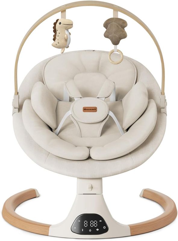 Monamii Baby Swings for Infants, Bluetooth Infant Swing with Music Speaker