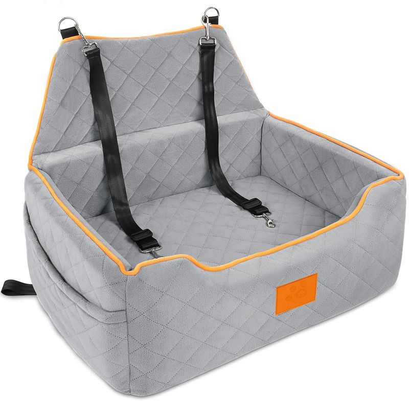 XIEEAOZEE Dog Car Seat for Large/Medium Dog, Booster Seat for Dogs Under 55Lbs or 2 Small Puppy XIEEAOZEE Dog Car Seat for Large/Medium Dog, Booster Seat for Dogs Under 55Lbs or 2 Small Puppy