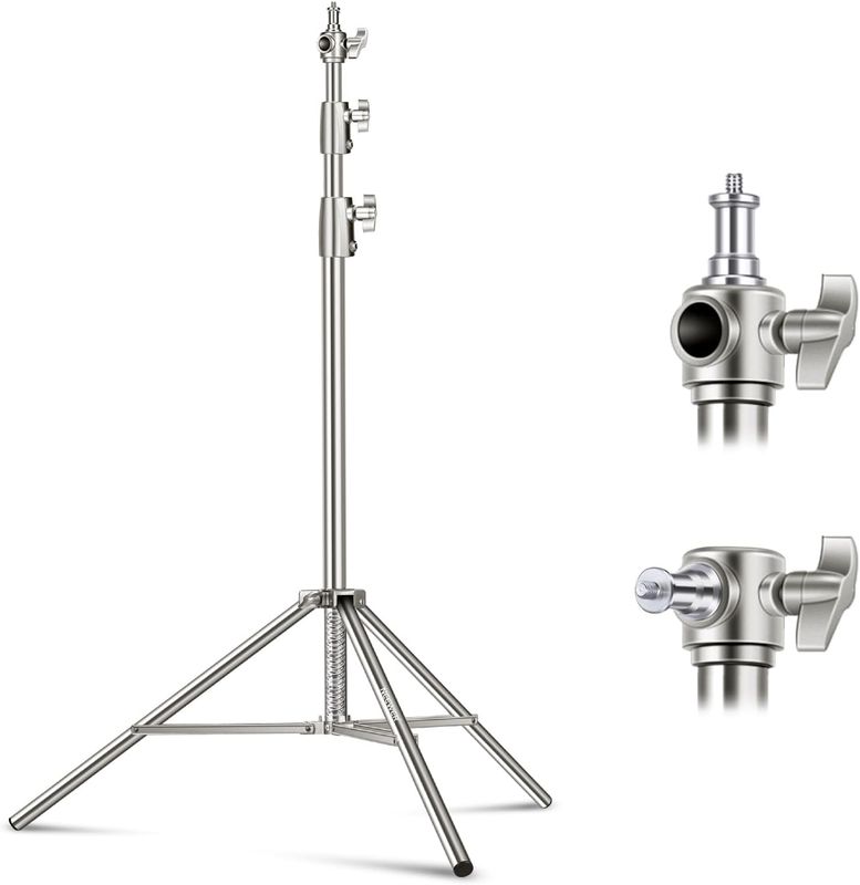 NEEWER 9.2ft/2.8m Stainless Steel Light Stand, Spring Cushioned Heavy Duty Photography Tripod NEEWER 9.2ft/2.8m Stainless Steel Light Stand, Spring Cushioned Heavy Duty Photography Tripod