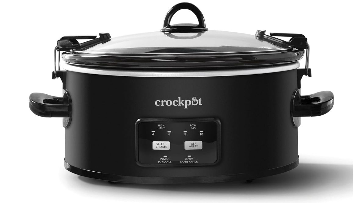 Crock-Pot 6-Quart Cook & Carry Slow Cooker, One-Touch Control, Matte Black Crock-Pot 6-Quart Cook & Carry Slow Cooker, One-Touch Control, Matte Black