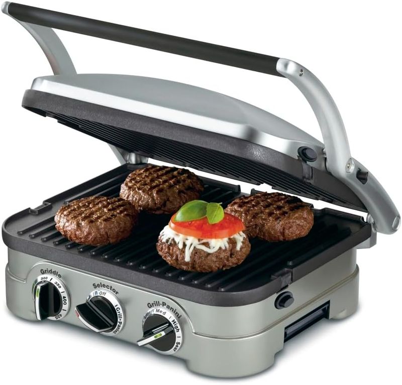 Cuisinart Panini Press and Grill, 1500W 5-in-1 Griddler, Dishwasher-Safe