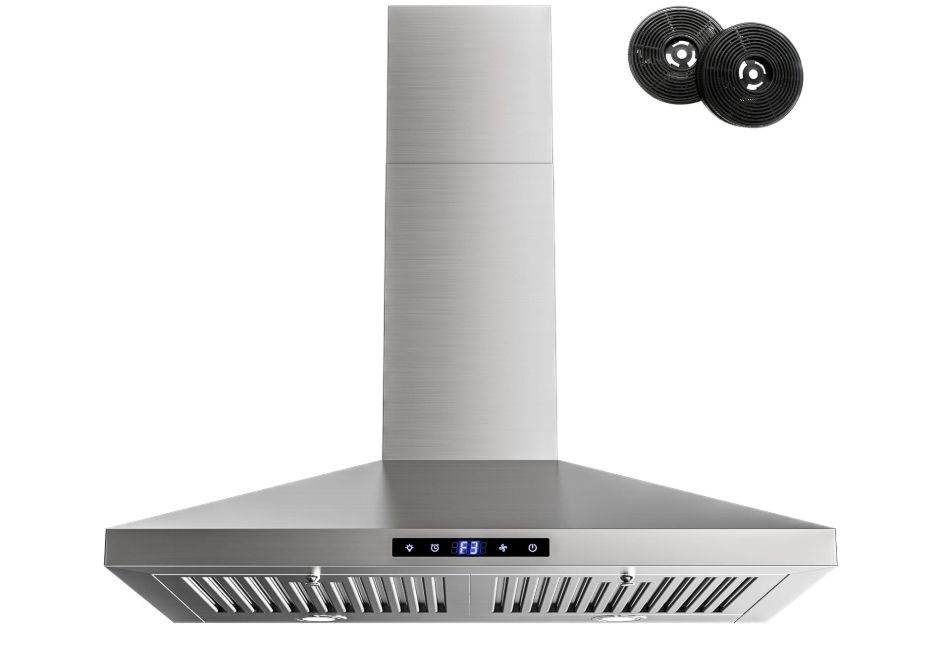 FIREGAS 30 inch Wall Mount Range Hood, Ducted/Ductless Convertible