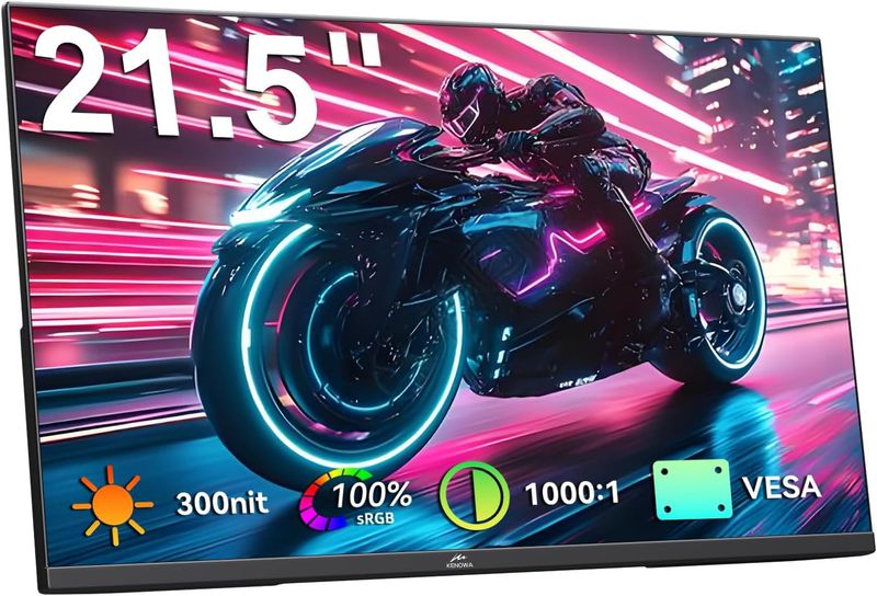 Kenowa 21.5" Large Portable Monitor FHD 1080P 75Hz IPS Screen Frameless External Display USB C HDMI Gaming Monitor Kenowa 21.5" Large Portable Monitor FHD 1080P 75Hz IPS Screen Frameless External Display USB C HDMI Gaming Monitor
