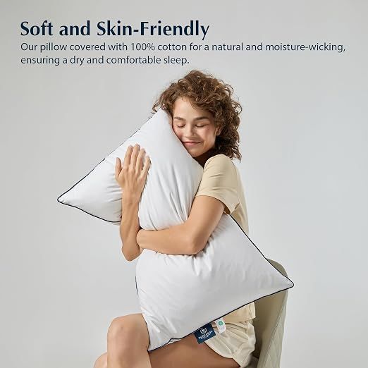 Pacific Coast Bed Pillow, Luxury Hotel Goose Feather and Down Pillow for Sleeping with 100% Cotton Shell, Medium Supportive, Standard Size Pacific Coast Bed Pillow, Luxury Hotel Goose Feather and Down Pillow for Sleeping with 100% Cotton Shell, Medium Supportive, Standard Size
