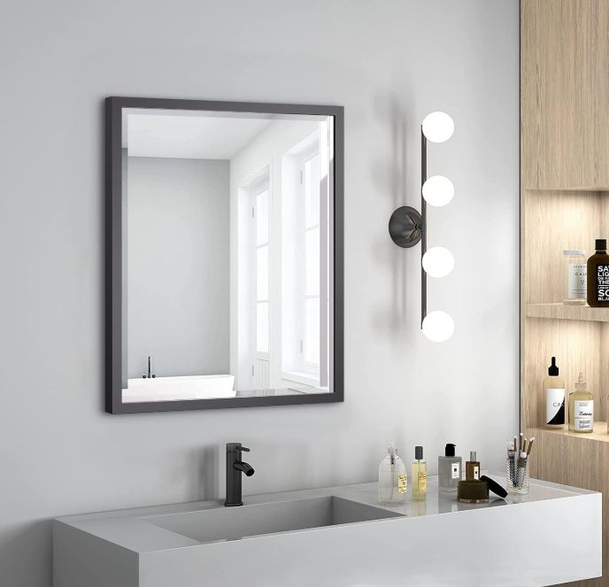 Black Bathroom Mirror 24 x 30 Inch Rectangle Vanity Mirror Black Bathroom Mirror 24 x 30 Inch Rectangle Vanity Mirror