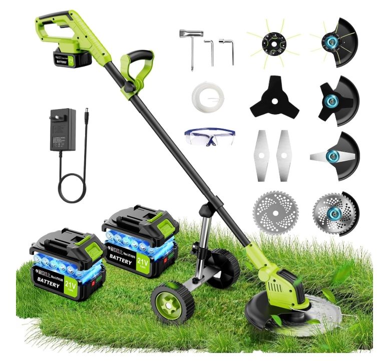 20000 RPM Electric Weed Wacker with Wheel, 60000mAh Battery 20000 RPM Electric Weed Wacker with Wheel, 60000mAh Battery