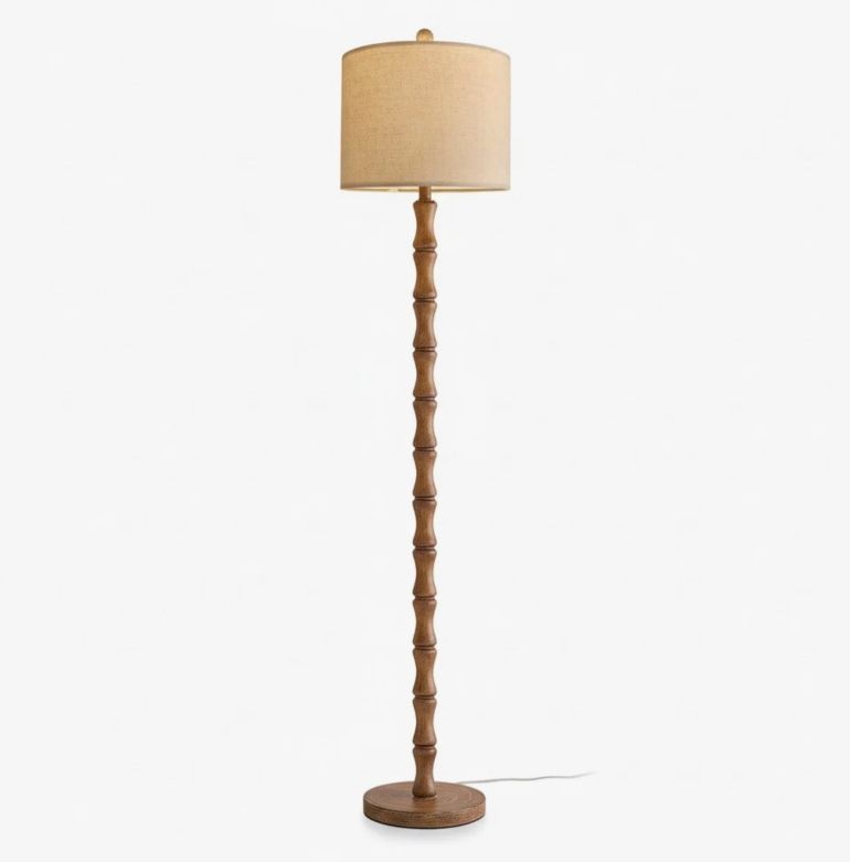62" Rustic Floor Lamp For Living Room, Retro Farmhouse Floor Lamp Rotary Switch
