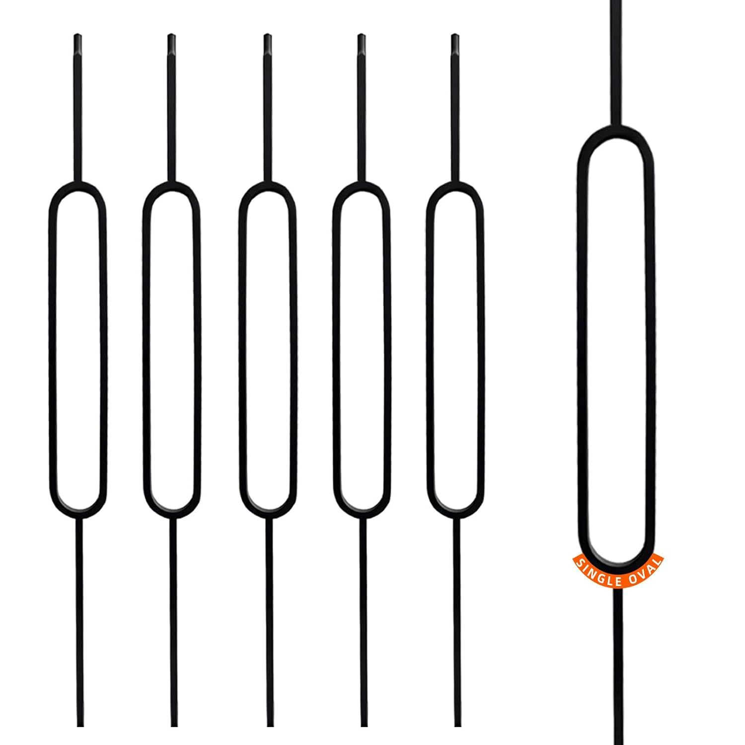 Wrought Iron Balusters - 10Pack - Hollow Single Oval Iron Spindles Wrought Iron Balusters - 10Pack - Hollow Single Oval Iron Spindles