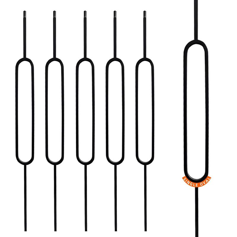Wrought Iron Balusters - 10Pack - Hollow Single Oval Iron Spindles Wrought Iron Balusters - 10Pack - Hollow Single Oval Iron Spindles