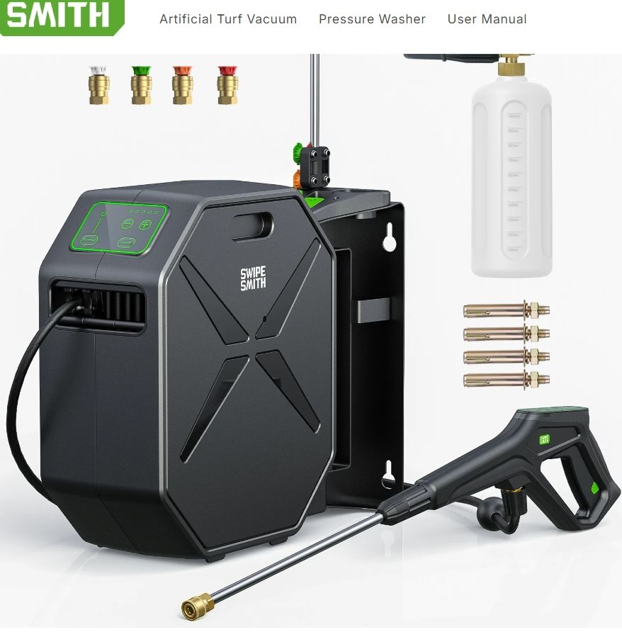 SWIPESMITH Wall-Mounted Pressure Washer, Remote Controlled Power Washer SWIPESMITH Wall-Mounted Pressure Washer, Remote Controlled Power Washer