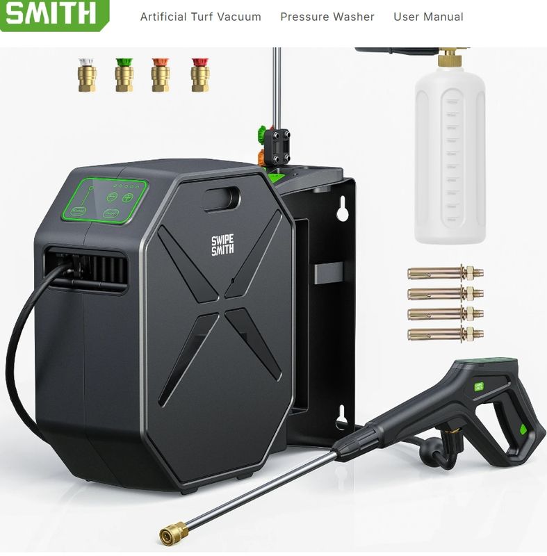 SWIPESMITH Wall-Mounted Pressure Washer, Remote Controlled Power Washer SWIPESMITH Wall-Mounted Pressure Washer, Remote Controlled Power Washer