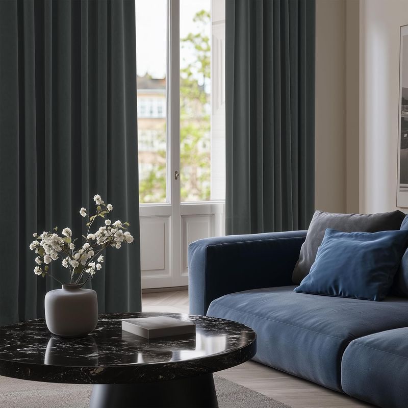 Deconovo Blackout Curtain for Bedroom, 1 Panel, 52W x 63L, Dark Grey Deconovo Blackout Curtain for Bedroom, 1 Panel, 52W x 63L, Dark Grey