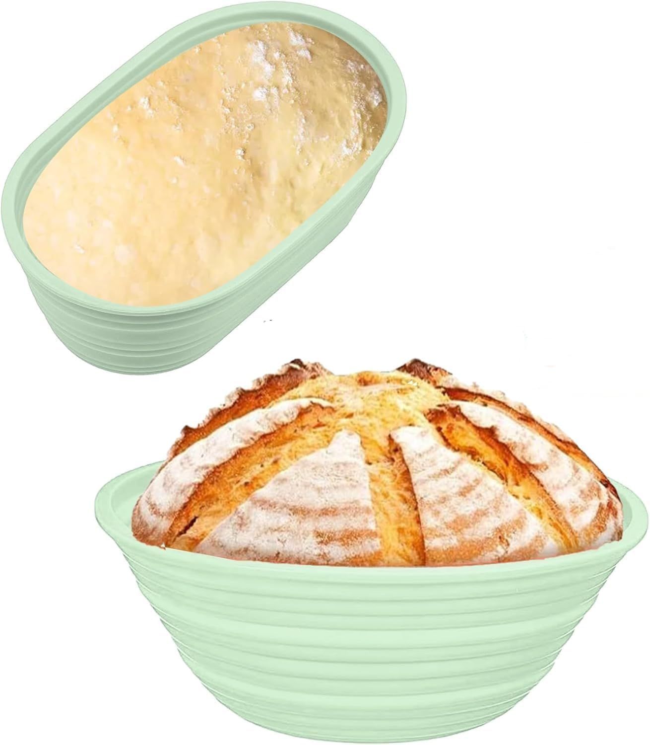2 PcsBanneton Bread Proofing Baskets,Silicone Sourdough Bread Baking Supplies 2 PcsBanneton Bread Proofing Baskets,Silicone Sourdough Bread Baking Supplies