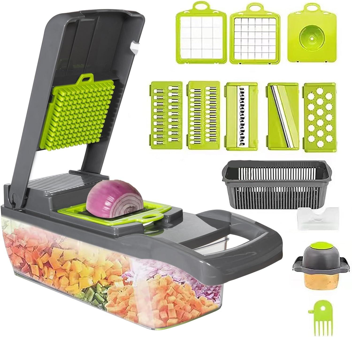 Vegetable Chopper Cutter Slicer Multifunctional 13-in-1 Food with Container