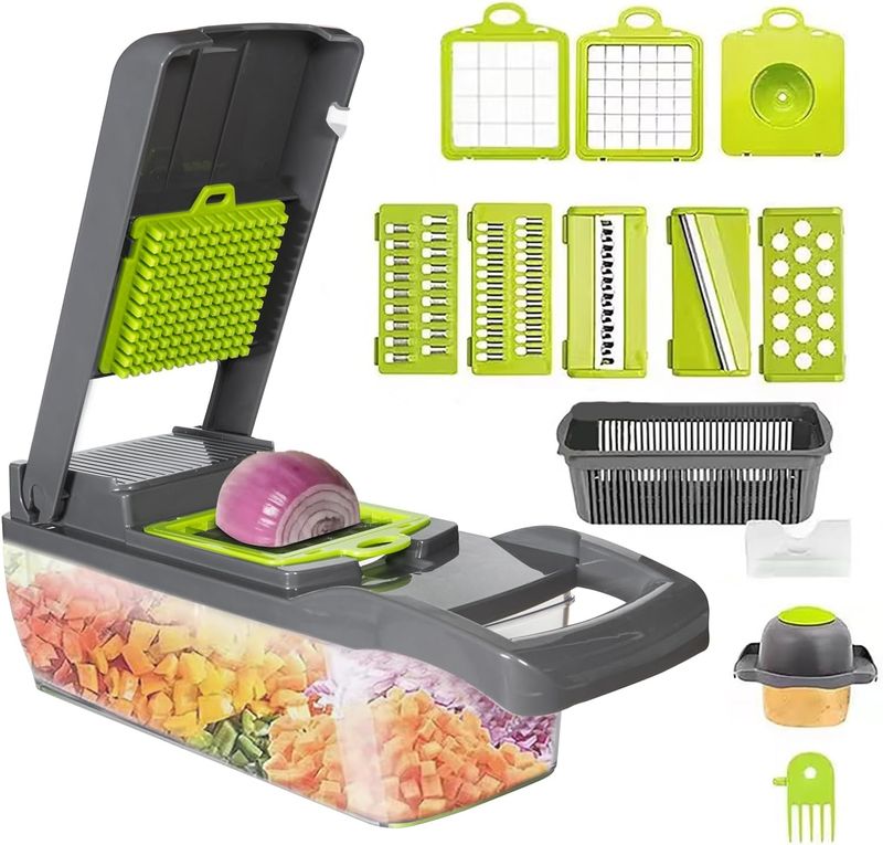 Vegetable Chopper Cutter Slicer Multifunctional 13-in-1 Food with Container Vegetable Chopper Cutter Slicer Multifunctional 13-in-1 Food with Container