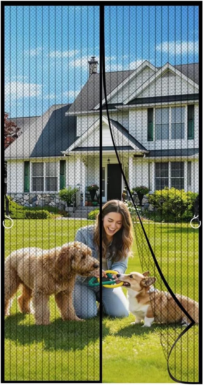 Black Magnetic Screen Door Fits Door Size 38x82Inch,Door Screens with Magnets Heavy Duty,Mesh Screen Size 40x84Inch for Patio Sliding Screen Door Black Magnetic Screen Door Fits Door Size 38x82Inch,Door Screens with Magnets Heavy Duty,Mesh Screen Size 40x84Inch for Patio Sliding Screen Door