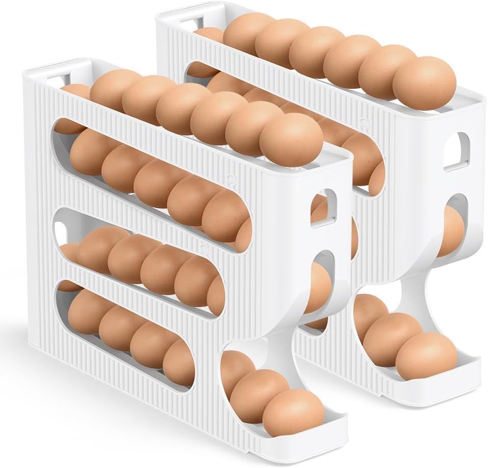 Sotfamily FIFO Egg Storage for Fridge, Egg Holder for 56 Large Size Eggs Sotfamily FIFO Egg Storage for Fridge, Egg Holder for 56 Large Size Eggs