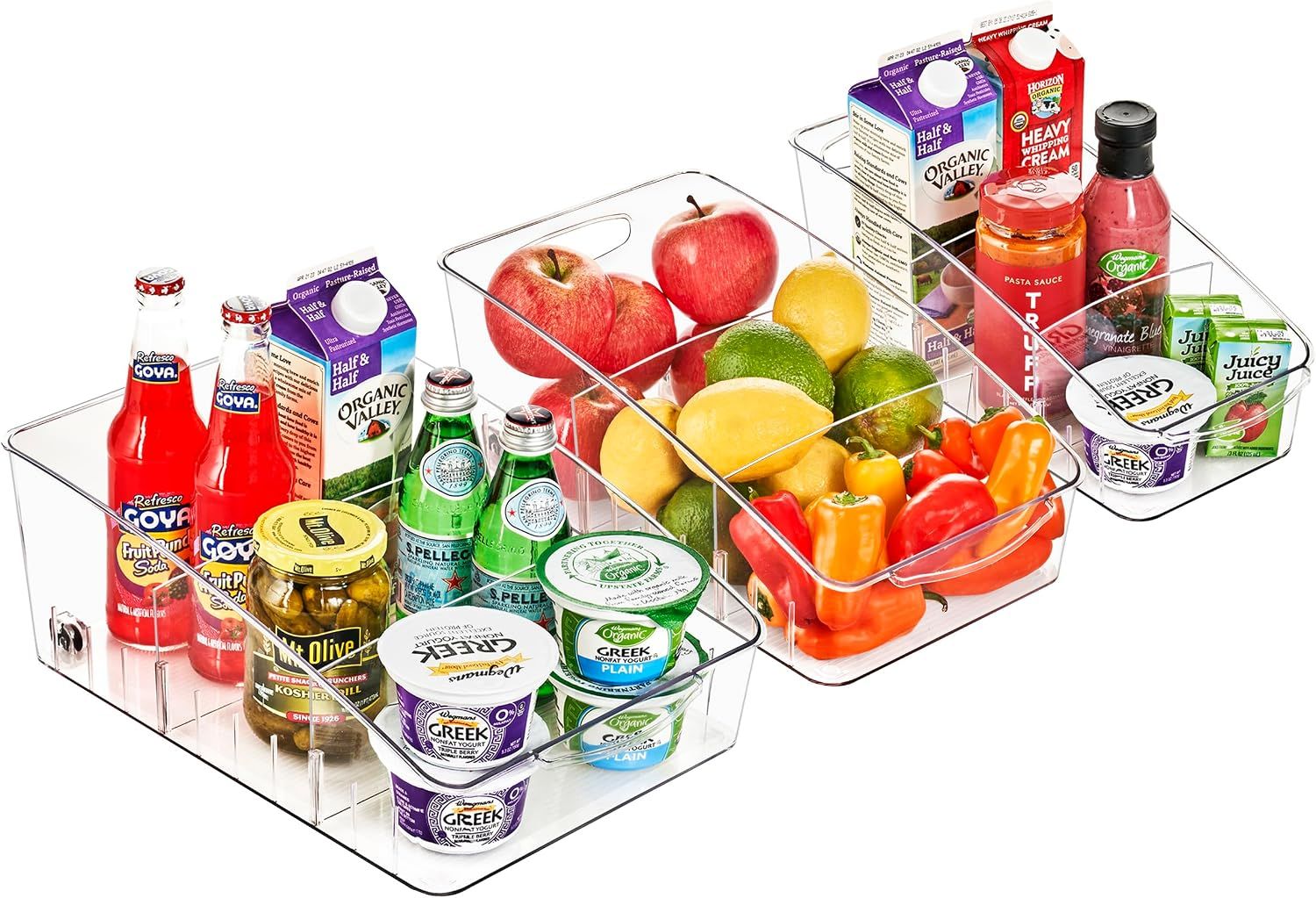 Sorbus Fridge Organizer on Wheels - Rolling Fridge Organizers and Storage Clear Design with Dividers & Handles for Kitchen Organization Sorbus Fridge Organizer on Wheels - Rolling Fridge Organizers and Storage Clear Design with Dividers & Handles for Kitchen Organization
