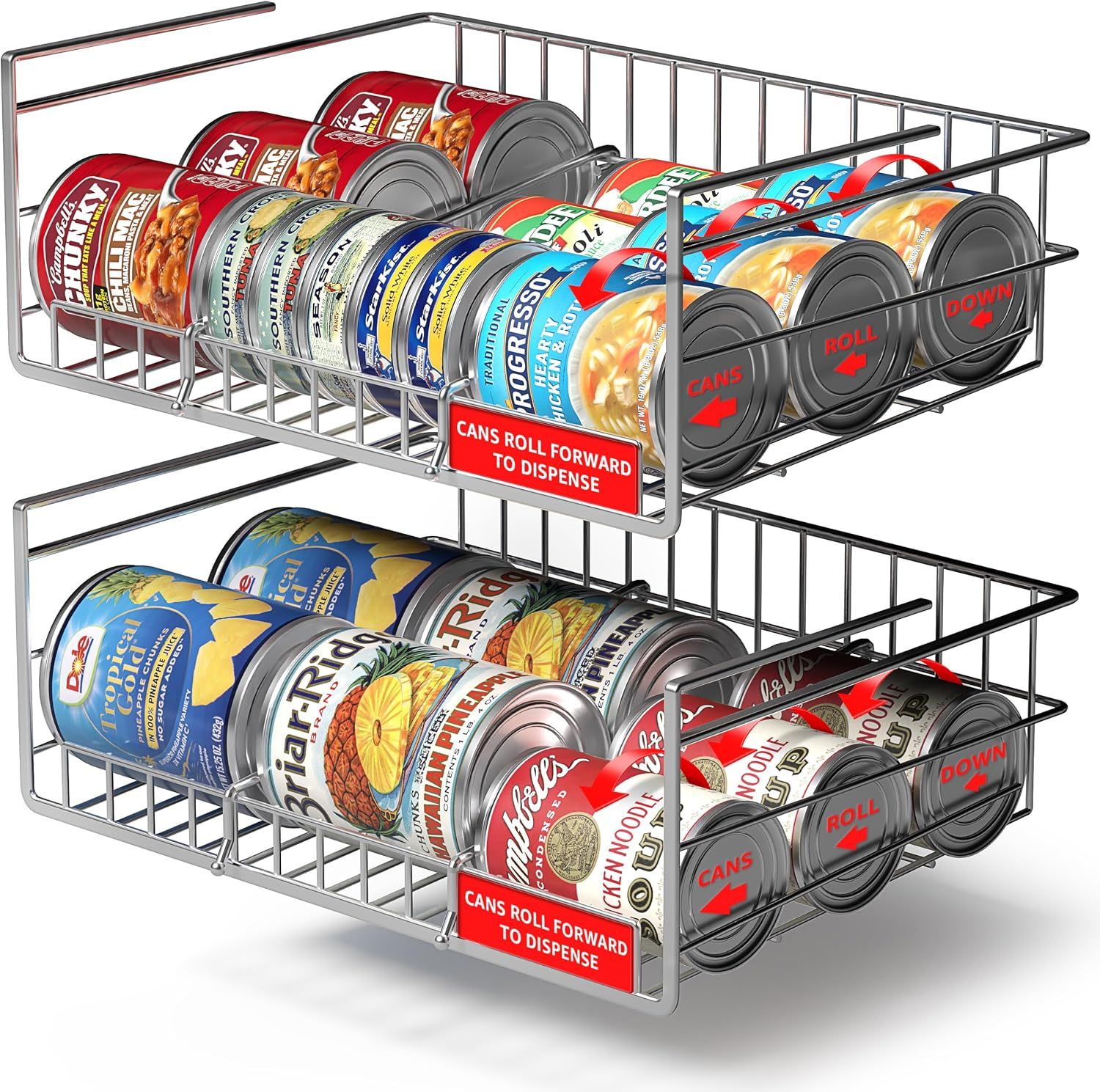 Sorbus Under Cabinet Can Storage Shelf – Pantry Organizer with Divider for Canned Goods Sorbus Under Cabinet Can Storage Shelf – Pantry Organizer with Divider for Canned Goods