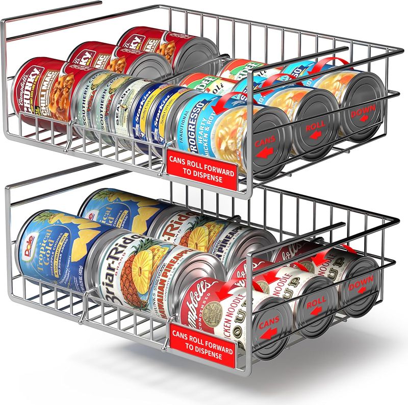 Sorbus Under Cabinet Can Storage Shelf – Pantry Organizer with Divider for Canned Goods Sorbus Under Cabinet Can Storage Shelf – Pantry Organizer with Divider for Canned Goods