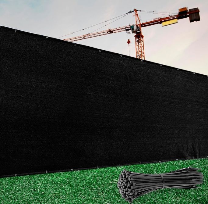 ColourTree Customized Size Fence Screen Privacy Screen Black 6' x 43' ColourTree Customized Size Fence Screen Privacy Screen Black 6' x 43'