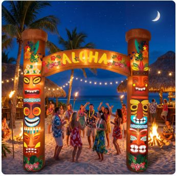 8.5 ft Tiki Inflatables Hawaiian Luau Party Decorations Summer Tropical Inflatables 8.5 ft Tiki Inflatables Hawaiian Luau Party Decorations Summer Tropical Inflatables