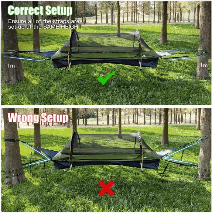 Night Cat Flat Lay Hammock Tent with Mosquito Net Waterproof Rainfly for 1 Person Night Cat Flat Lay Hammock Tent with Mosquito Net Waterproof Rainfly for 1 Person
