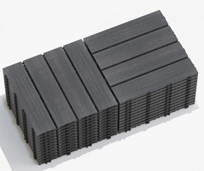 Patio Floor Tiles Pack Of 22 WPC Wood-Plastic Patio Floor Tiles Pack Of 22 WPC Wood-Plastic