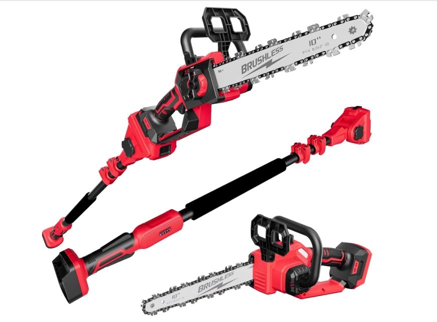 2-in-1 Cordless 10-Inch Pole Saw and Chainsaw for Milwaukee 18V Battery