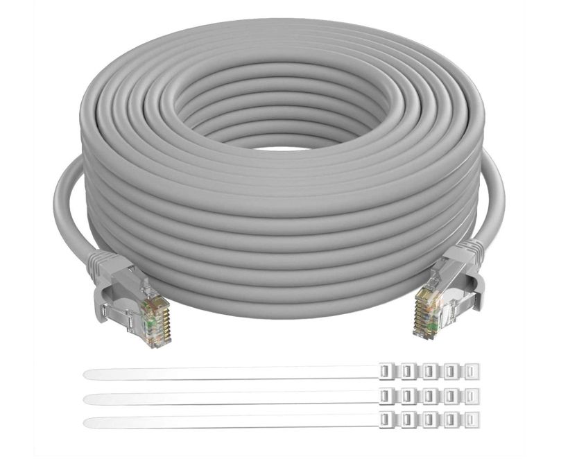 Cat 6 Ethernet Cable 100 ft-Gray, Adoreen Gigabit Internet Cable Cat 6 Ethernet Cable 100 ft-Gray, Adoreen Gigabit Internet Cable