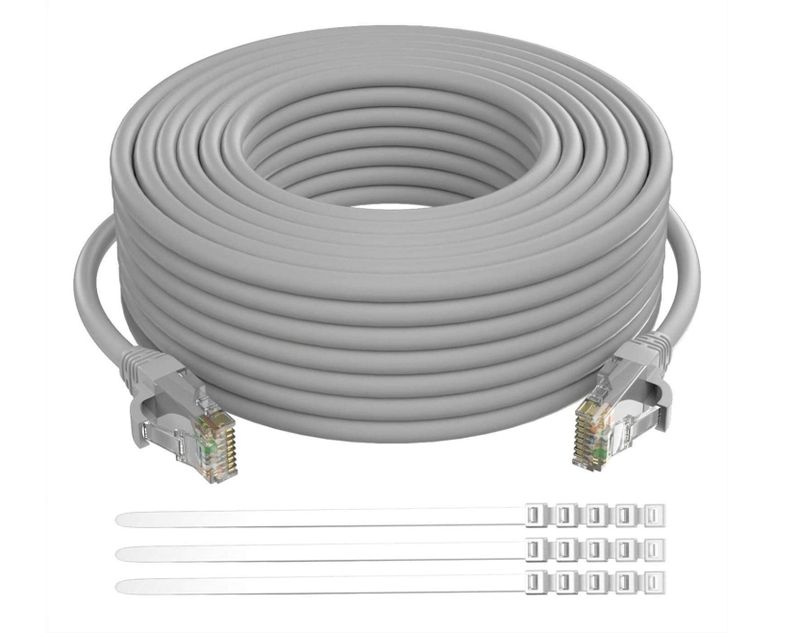 Cat 6 Ethernet Cable 100 ft-Gray, Adoreen Gigabit Internet Cable Cat 6 Ethernet Cable 100 ft-Gray, Adoreen Gigabit Internet Cable