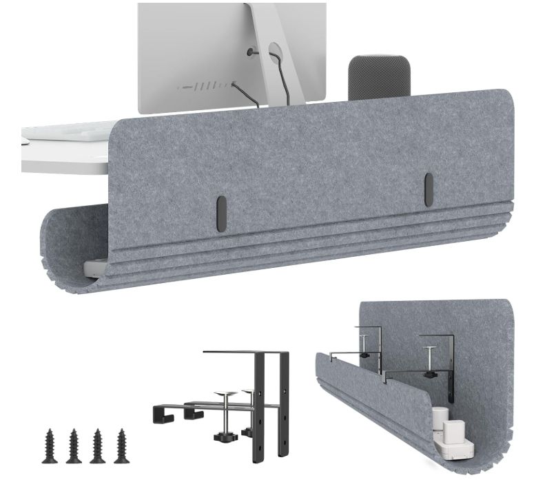 47.2" Under Desk Cable Management Tray, No Drill Cable Organizer for Table