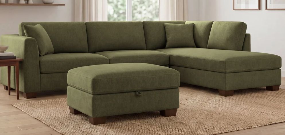 Thomasville Walsen 3-piece Fabric Sectional with Storage Ottoman Thomasville Walsen 3-piece Fabric Sectional with Storage Ottoman