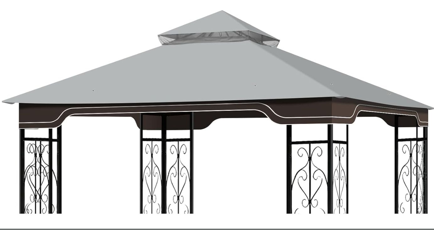 10x12 Gazebo Canopy Replacement for Regency II L-GZ798PST, Gray