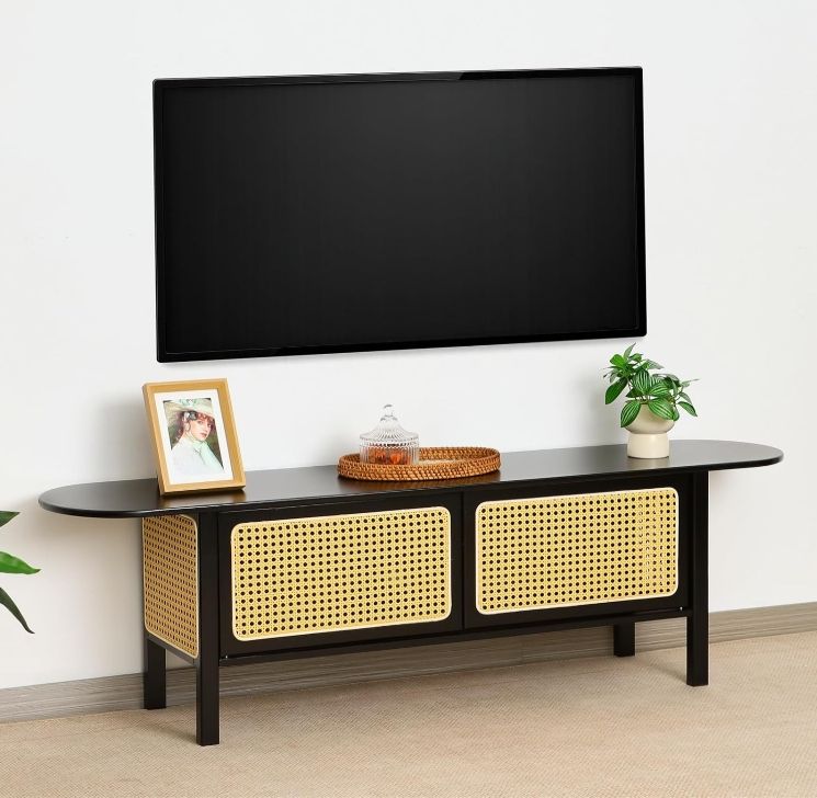 Bamboo TV Stand for TVs up to 65", Entertainment Center with Storage Bamboo TV Stand for TVs up to 65", Entertainment Center with Storage