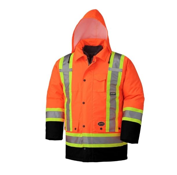 Pioneer Hi Vis Winter Work Jacket for Men - 7-in-1 - For Construction