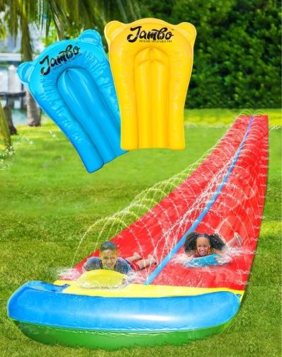 JAMBO XL 24FT Slip &amp; Splash Water Slide with 2 Bodyboards