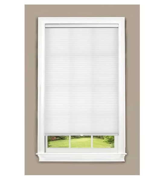 Cordless Blackout Cellular Shade Adjustable 1" in or out to fit your window, Compression ends, Size: 32.5" to 33.5" Wide x 64" Tall