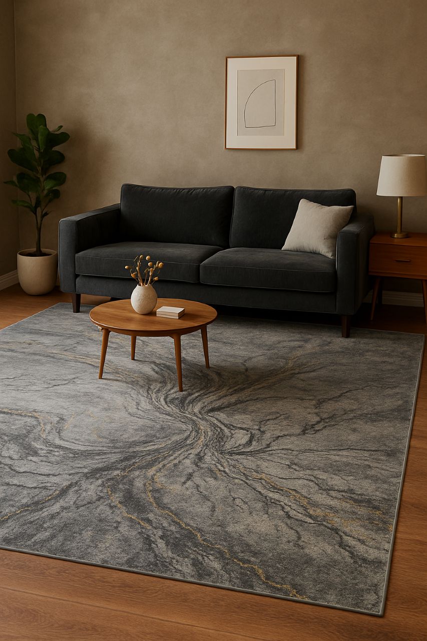 Sararflex 0503A Grey Area Rug – 63" × 91" (5'3" × 7'7") Sararflex 0503A Grey Area Rug – 63" × 91" (5'3" × 7'7")