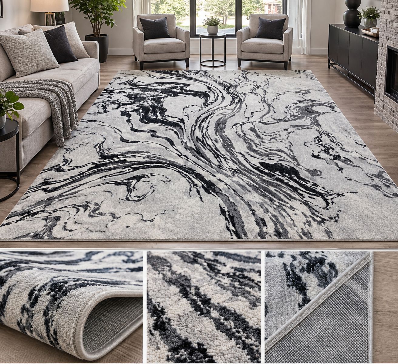 Anatolian Collection Saraartex 0592A Grey Area Rug – 7'10" × 11'2" Anatolian Collection Saraartex 0592A Grey Area Rug – 7'10" × 11'2"