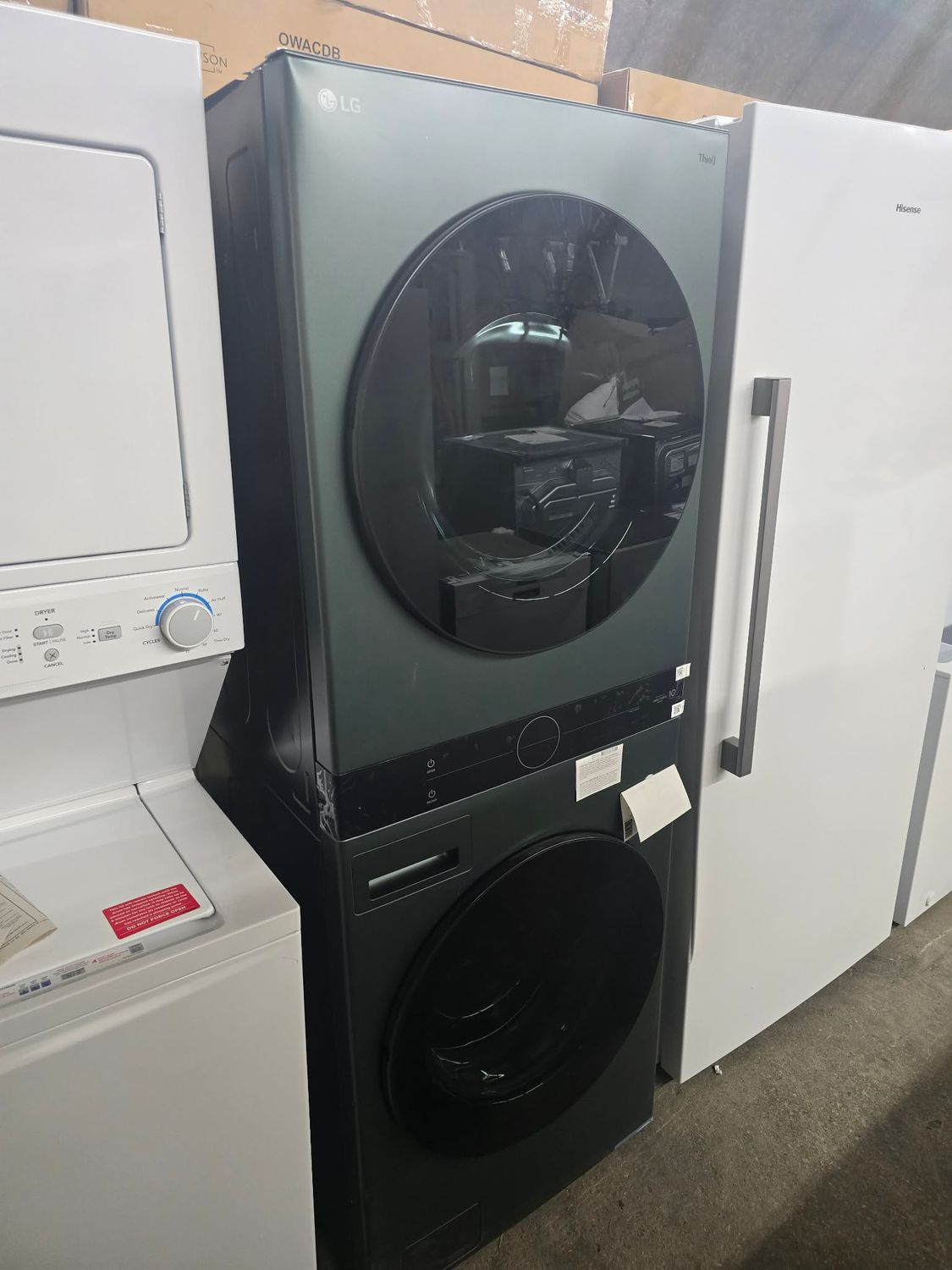 LG WashTower 5.2 Cu. Ft. Washer & 7.4 Cu. Ft. Electric Dryer – Nature Green – WKEX200HGA LG WashTower 5.2 Cu. Ft. Washer & 7.4 Cu. Ft. Electric Dryer – Nature Green – WKEX200HGA