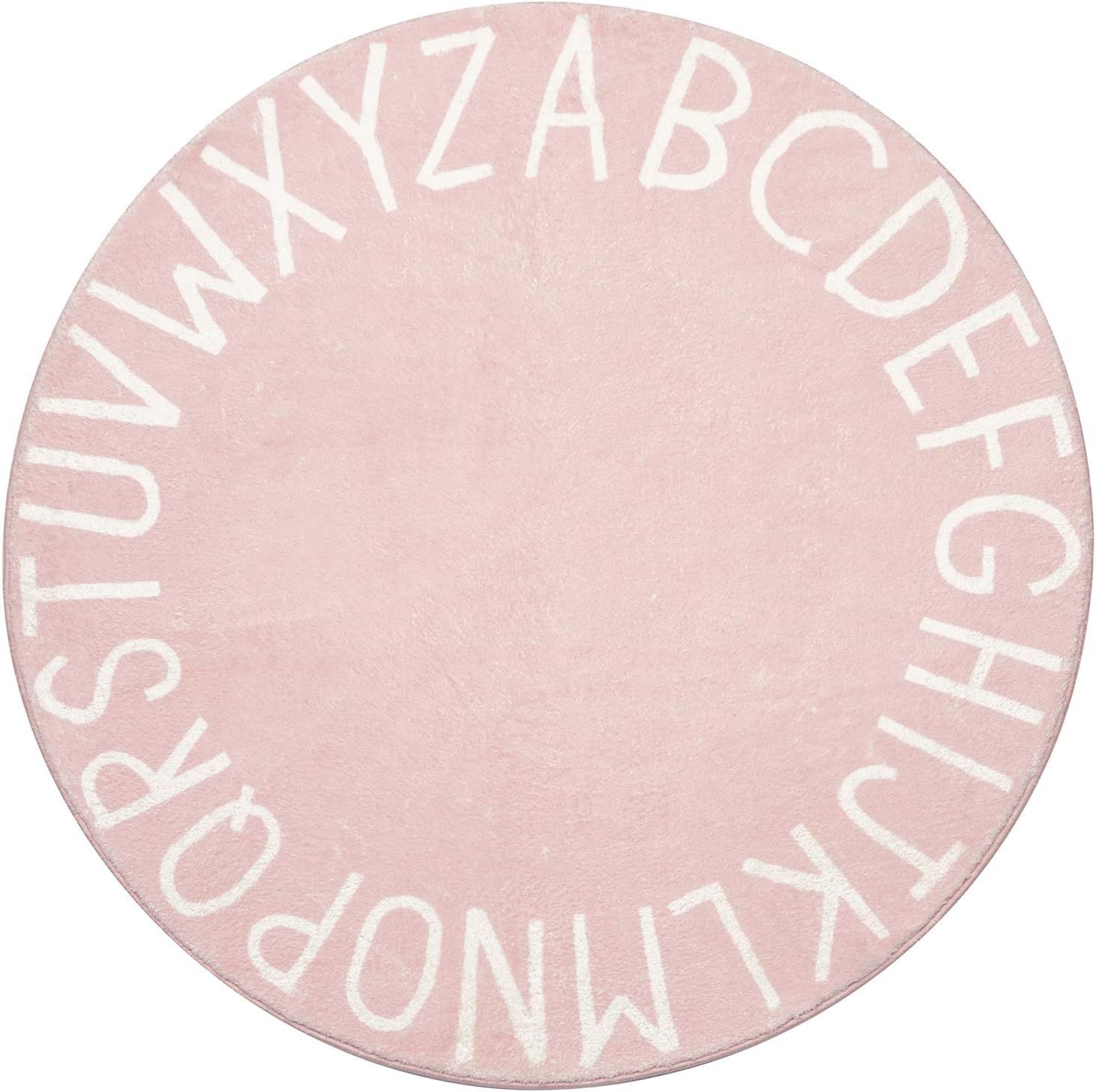 Topotdor Pink Round Kids Play Rug Alphabet Nursery Area Rug Extra Large Soft Crawling Play Mat for Children Toddlers Bedroom (71 inch, Pink) Topotdor Pink Round Kids Play Rug Alphabet Nursery Area Rug Extra Large Soft Crawling Play Mat for Children Toddlers Bedroom (71 inch, Pink)