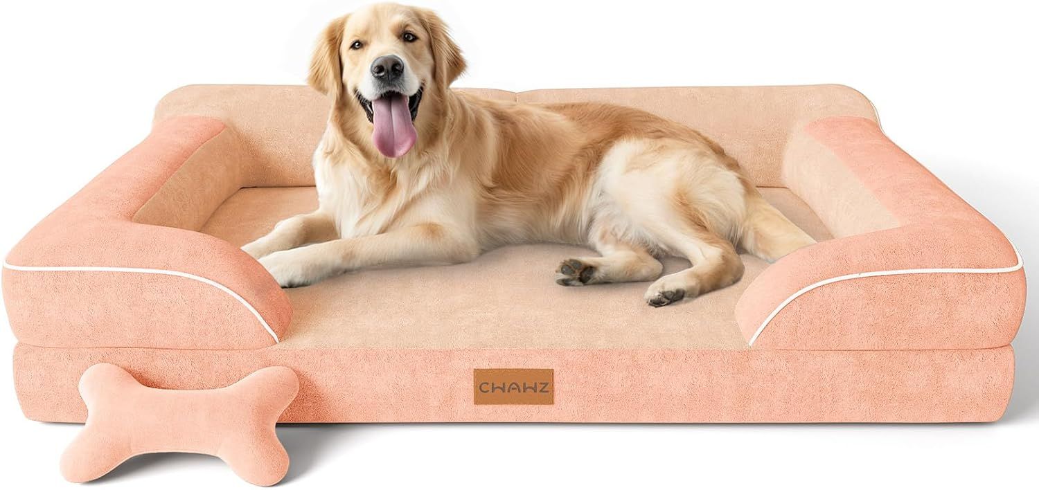 CWAWZ Extra Large Dog Bed, Orthopedic Dog Bed with Cooling Gel Memory Foam, Waterproof XL Pet Bed