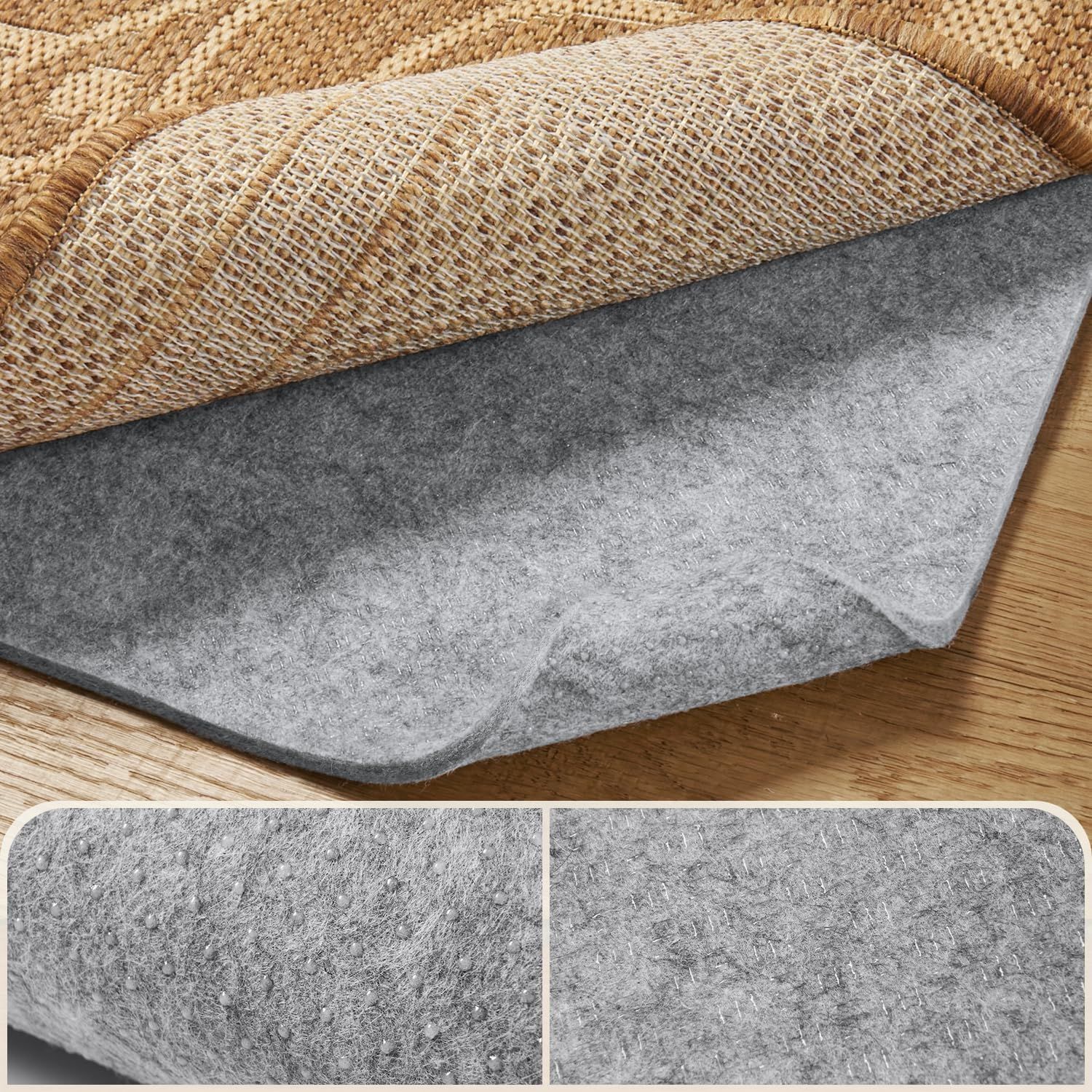 Double Sided Rug Pad Underpad 9x12 Non Slip Reversible Rug Gripper -1/4"