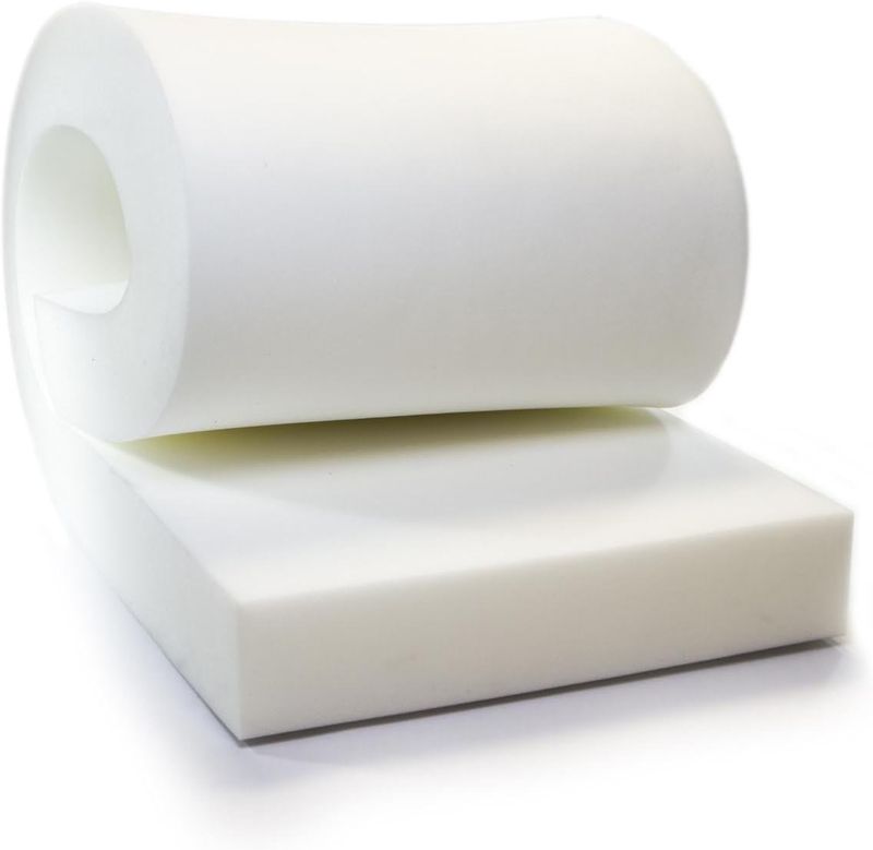 AK Trading CO. High Density Upholstery Foam Cushion, Polyurethane Foam Sheet - Made in USA - 5" H x 24" W x 72" L,White