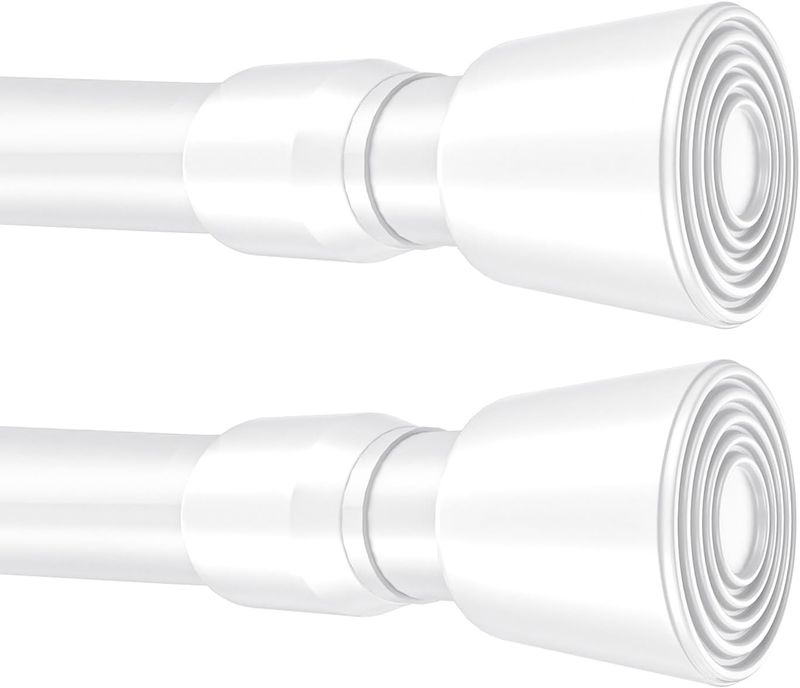 Shower Curtain Rods Pack of 2, 53-98 Inches Rust-Resistance Adjustable Spring Shower Curtain Rods Pack of 2, 53-98 Inches Rust-Resistance Adjustable Spring