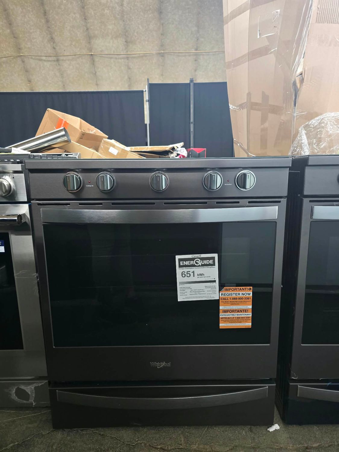 Whirlpool 30" Smart Slide-In Electric Range with Air Fry – 6.4 Cu. Ft. – Black Stainless – YWEE750H0HV MSRP $2401.99